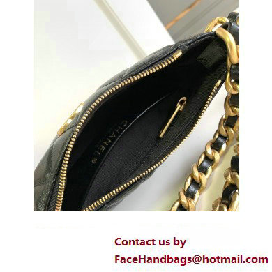 chanel black Shiny Crumpled Lambskin  &  Gold-Tone Metal Clutch with Chain AP3487 2023